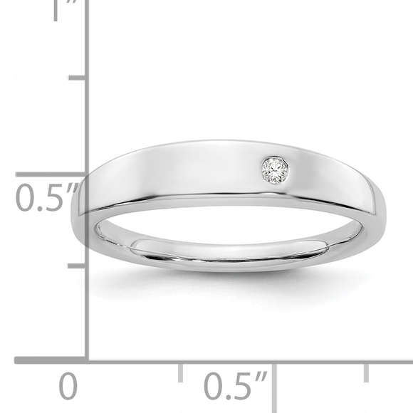 925 Sterling Silver Rhodium-plated Diamond Ring - Picture 4 of 9